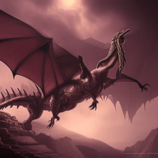 mythic death dragon - AI Generated Artwork - NightCafe Creator
