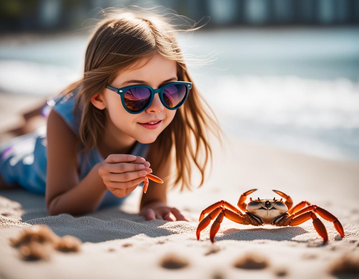 A girl enjoying the beach