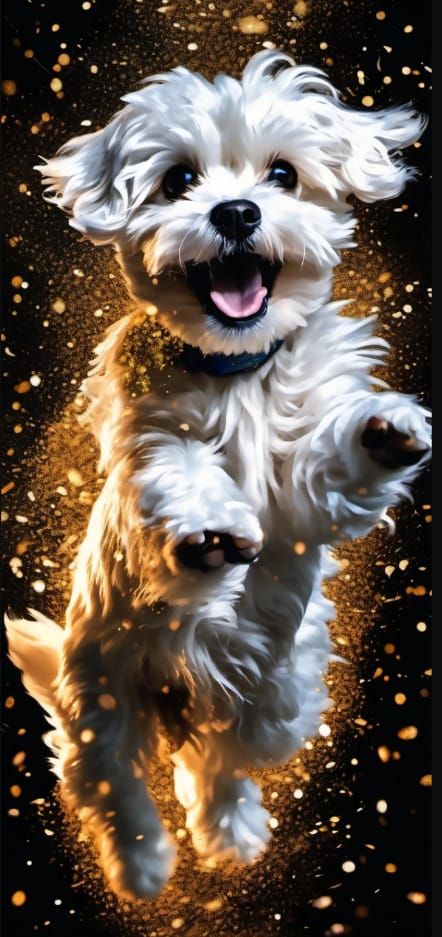 Cute Dog Jumping For Joy