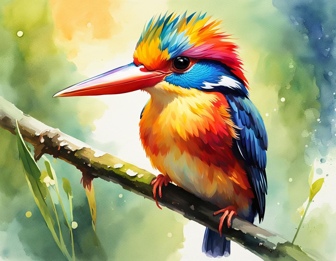 Oriental dwarf kingfisher - AI Generated Artwork - NightCafe Creator