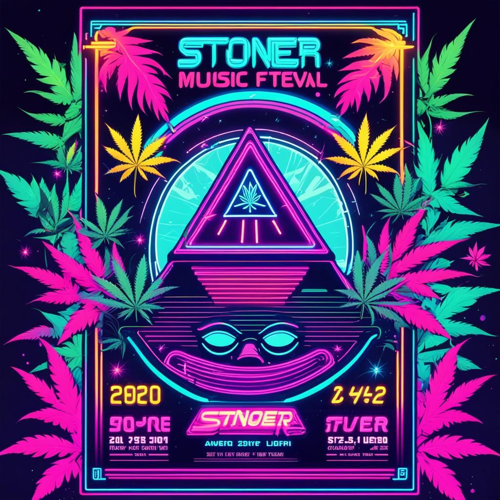 Stoner music festival marijuana flyer