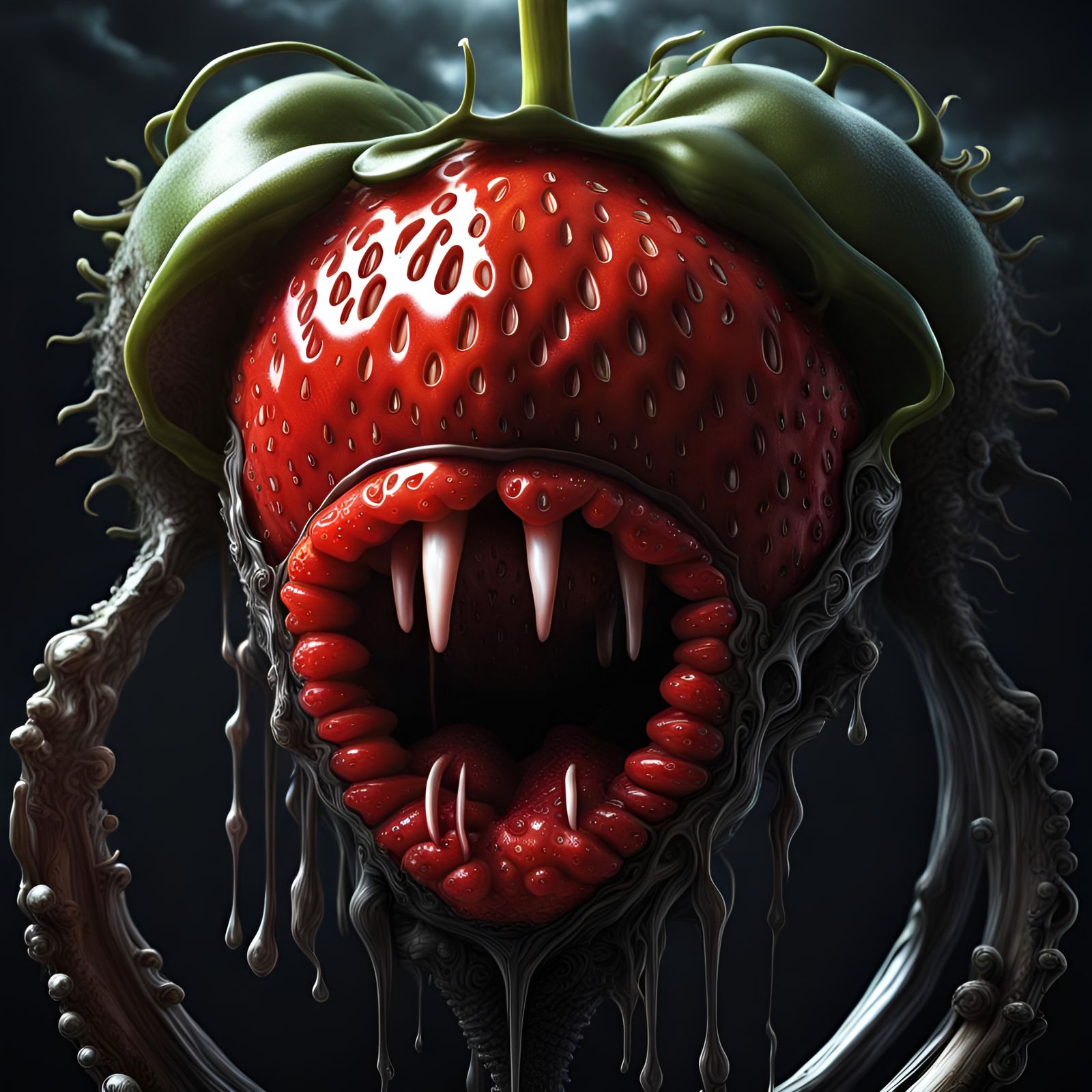 Strawberry zombie🧟‍♂️🍓 AI Generated Artwork NightCafe Creator