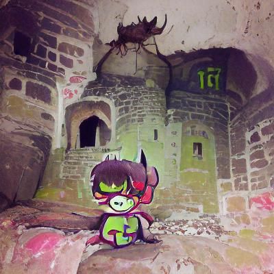 Imp in an abandoned castle