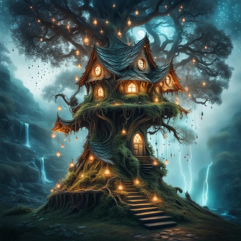 Fairy tree of dark woods - AI Generated Artwork - NightCafe Creator