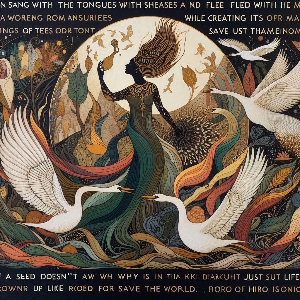 Women with iridescent, seal-like voices and majestic swan wings