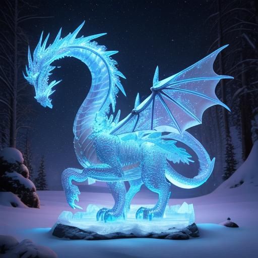 Dragon Ice Sculpture - AI Generated Artwork - NightCafe Creator