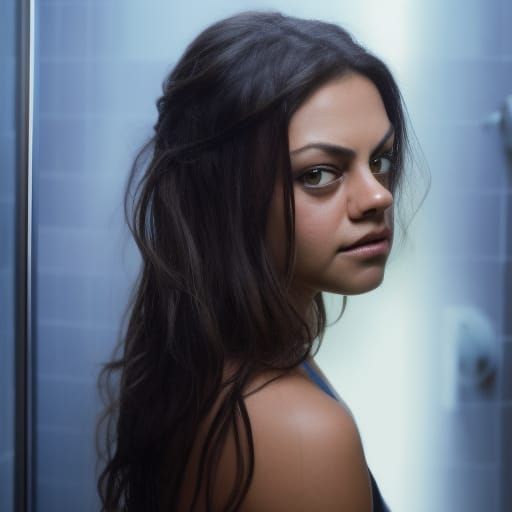 In the Shower - Mila Kunis - AI Generated Artwork - NightCafe Creator