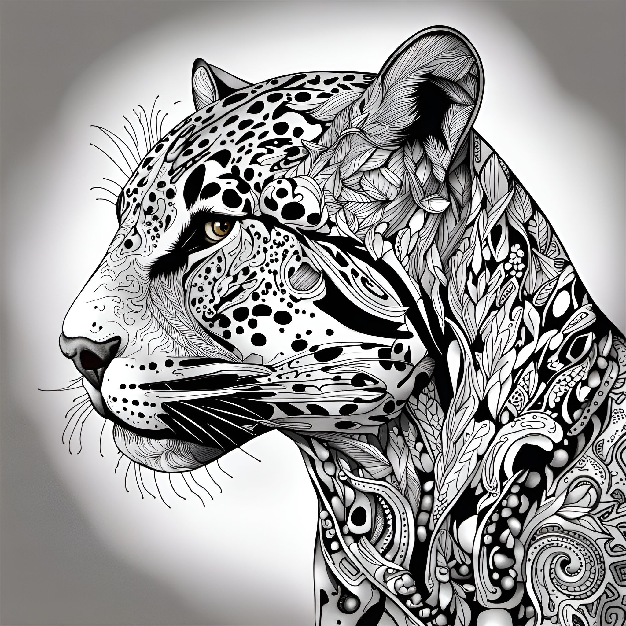 Jaguar charcoal drawing- Limited Edition. Single Image Digital Downloa —  Vermont Country Digital