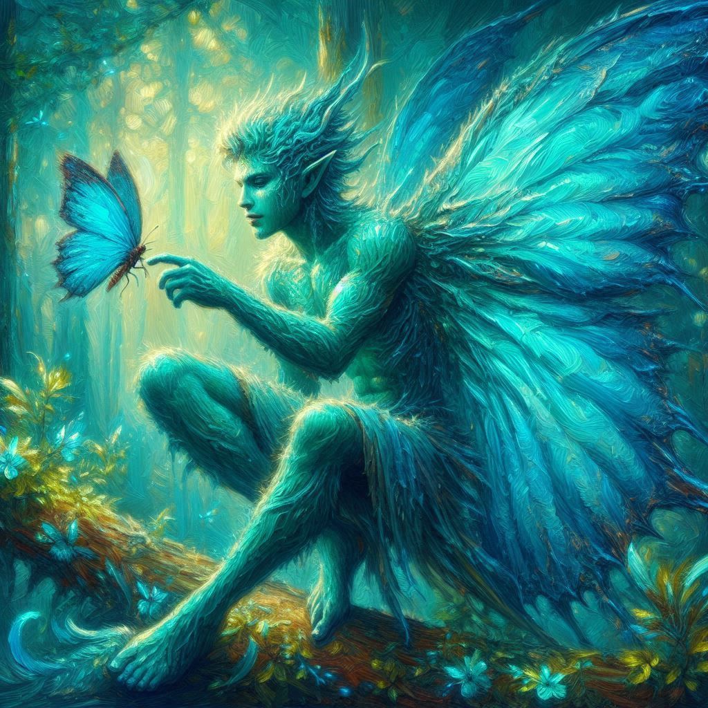 Turquoise male fairy.