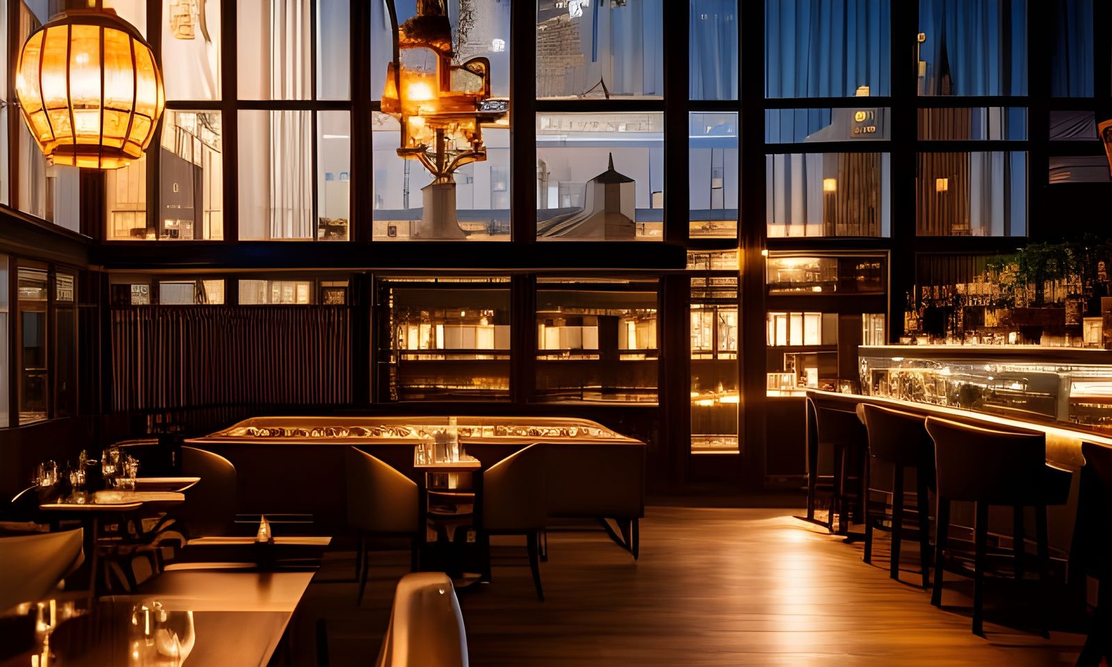 Night cafe at the second floor