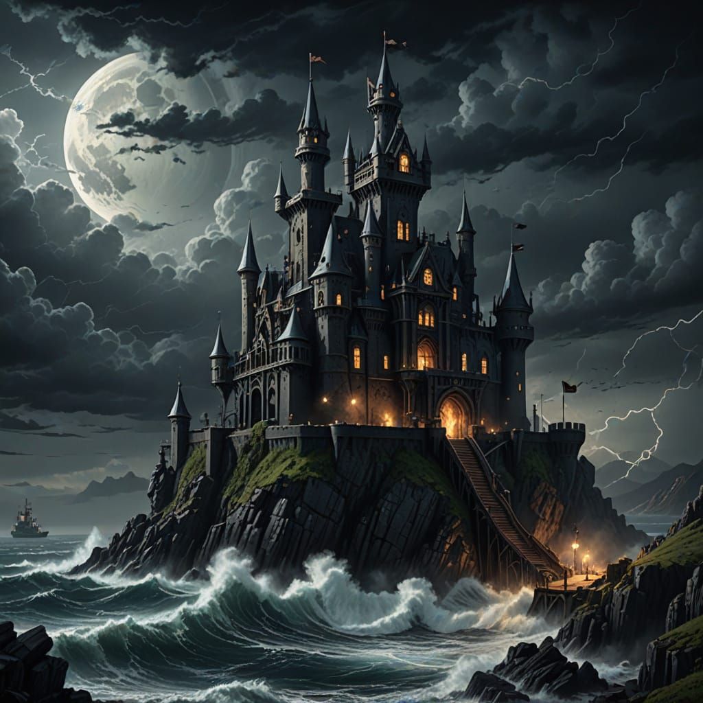 Supervillain Castle  by @Ravenscar