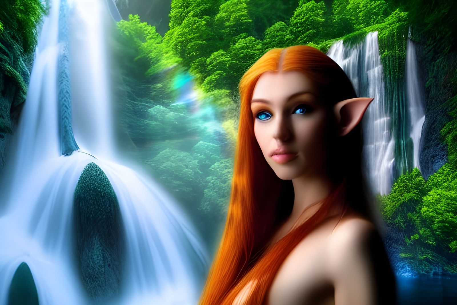 Elvish Woman Going For A Dip