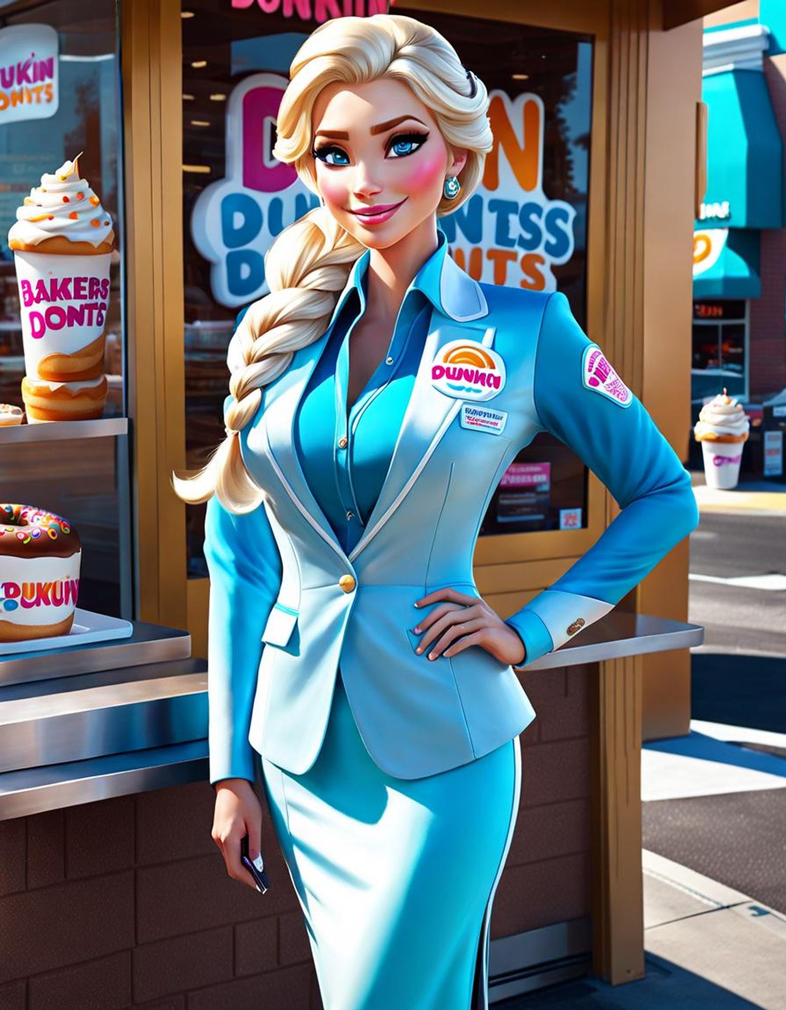 Insanely detailed full body shot of modern day princess Elsa