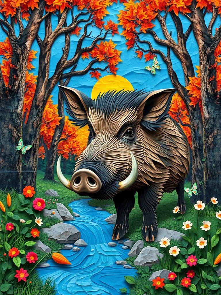 Fall paper collage art 7 ...