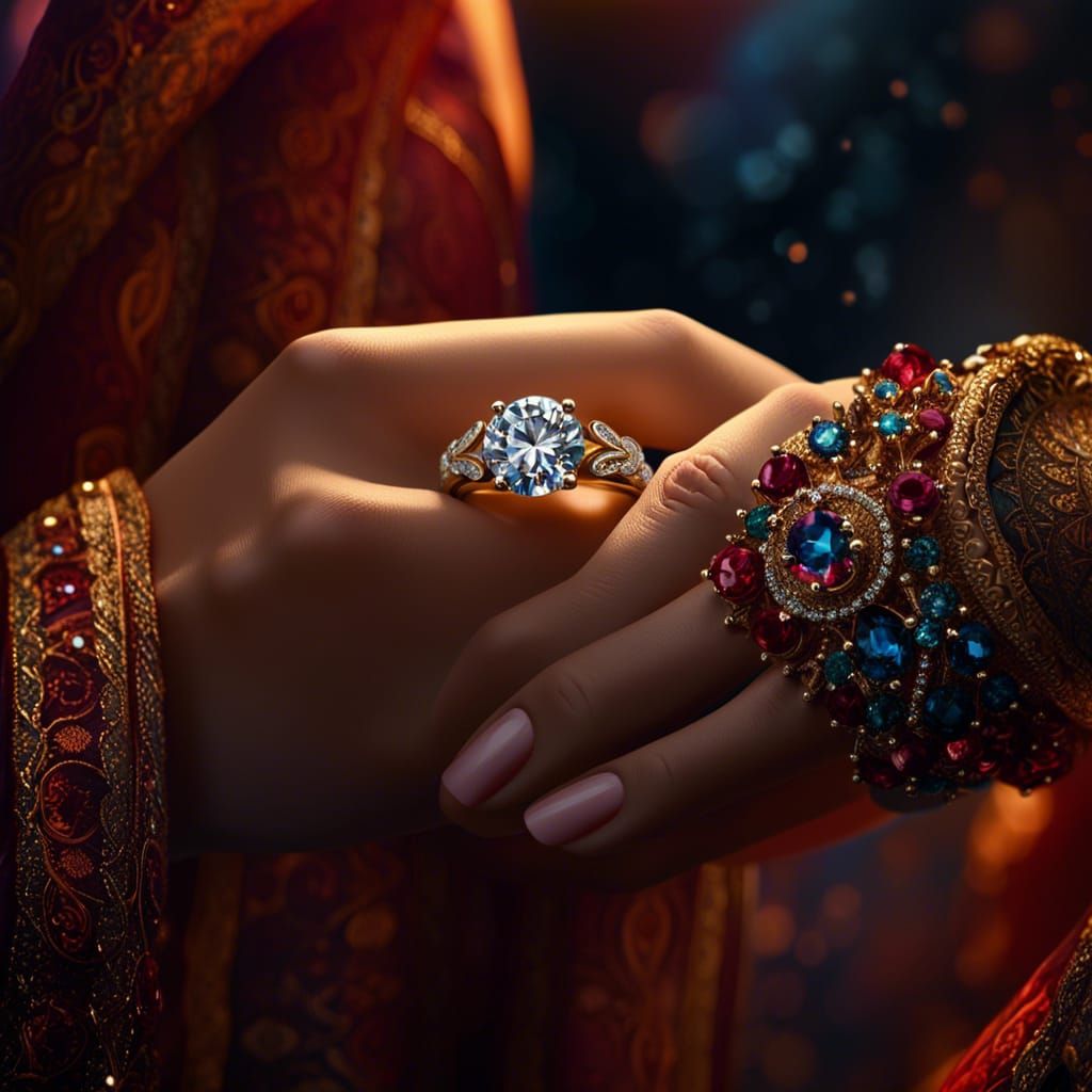 engagement ring detailed matte painting, deep color, fantast...