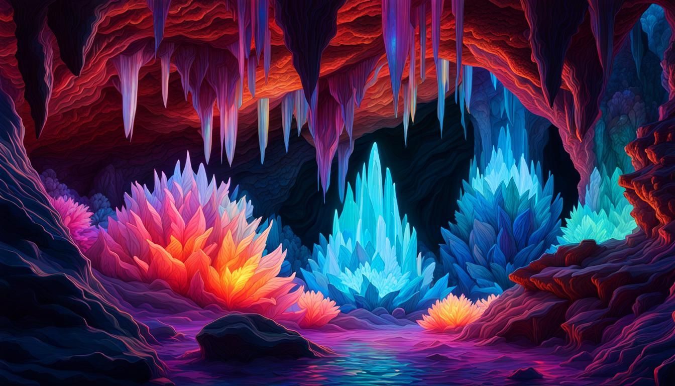 Crystal Cave - AI Generated Artwork - NightCafe Creator