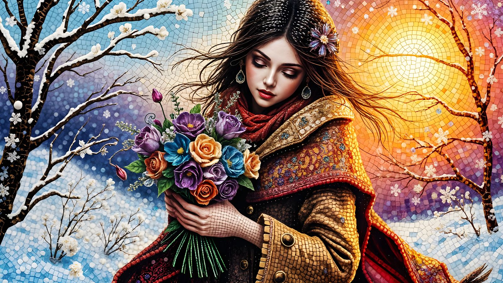 Girl with Bouquet💐  by @smartiepants