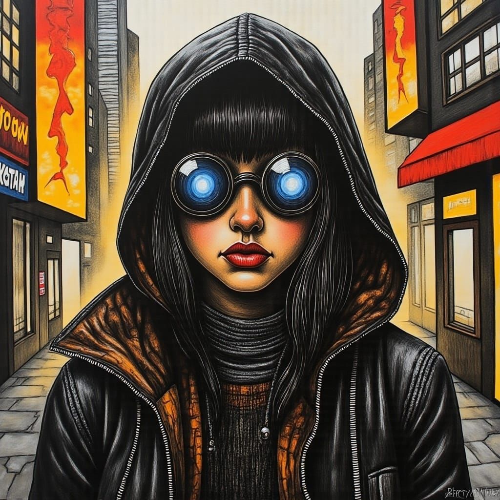 <lora:Amazing Surrealism:1.0> portrait of cyberpunk girl in city