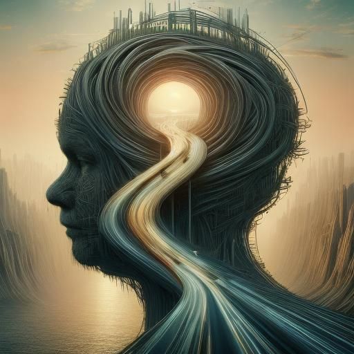 <lora:Roads-vSD-1-5:1.0> Roads leading into the mind, brain art of the roads going into the mind of a man, concept art inspired by Igor mors...
