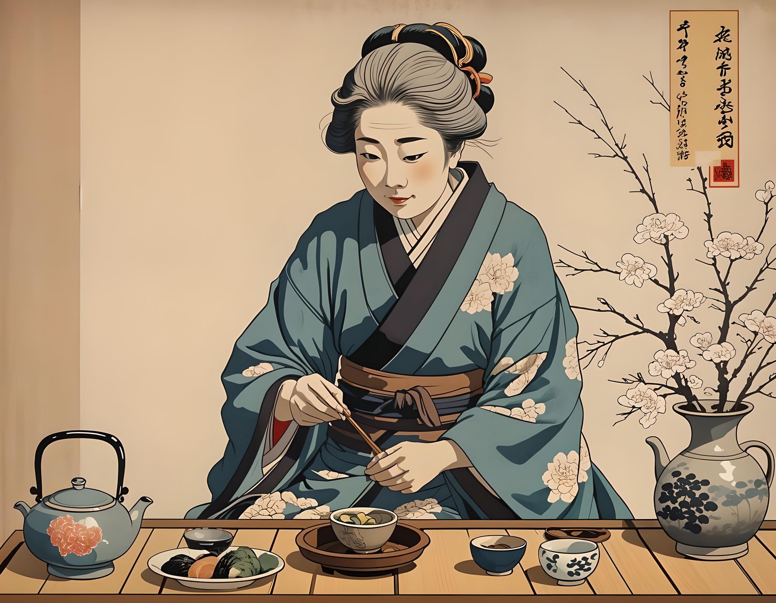 classic japanese Ukiyo-e illustration  by @dma