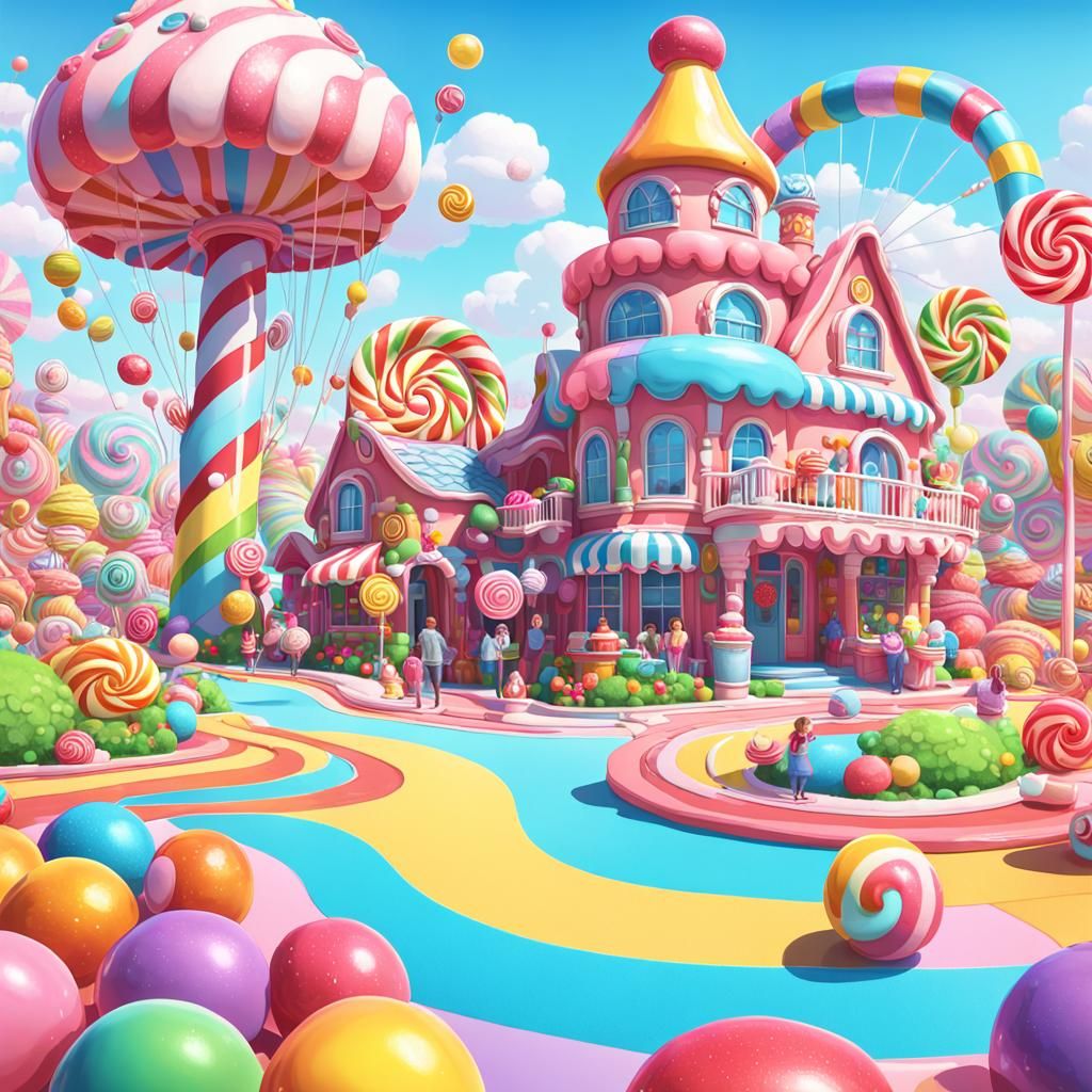 Candy art style! Whimsical playful colorful! candy!!! 🍬🍭 Candyland art ...