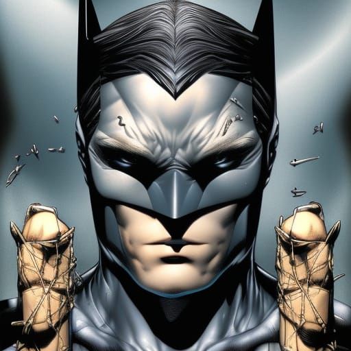 batman hush blue metallic  portrait