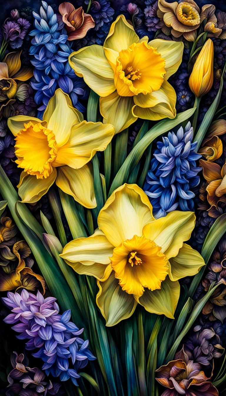 daffodils and hyacinths