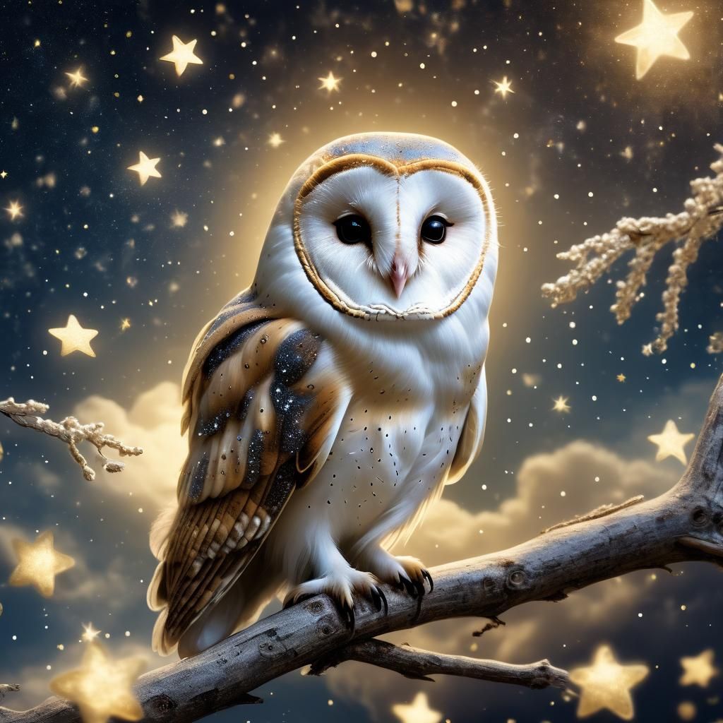 Soft barn owl  by @Tiny Pearl Cat