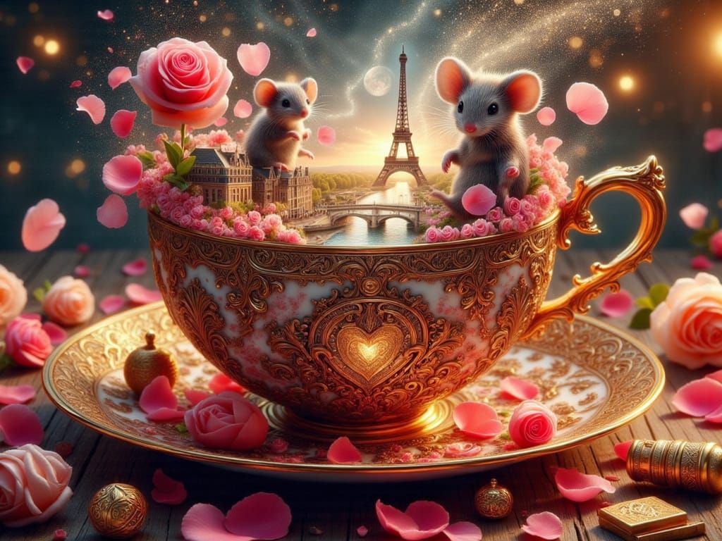 <lora:FiosTeacupRealms:1.0> Romantic Mice in Paris