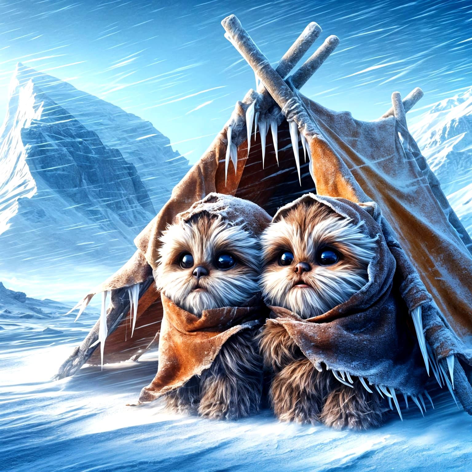 Ewoks endure the last blizzard of winter