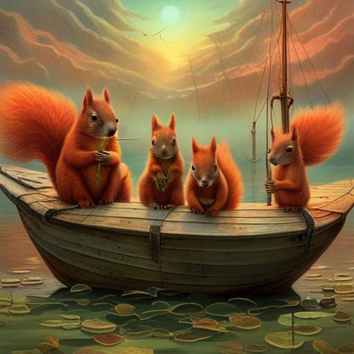 Squirrels set sail