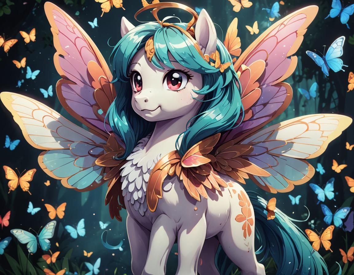 Pony with butterfly wings