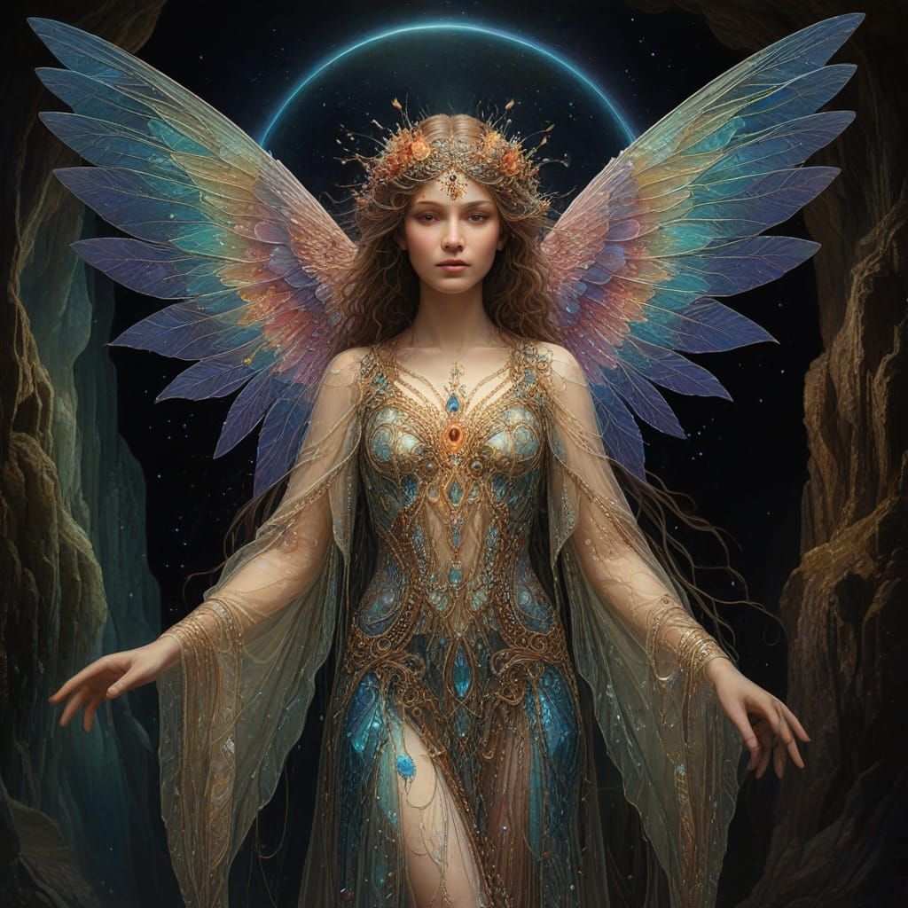 Edwardian Angel in a Grotto  by @AKHOM