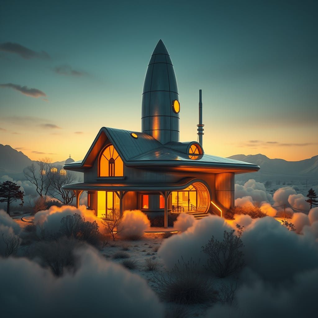 Rocket House in Mushroom Cloud Garden