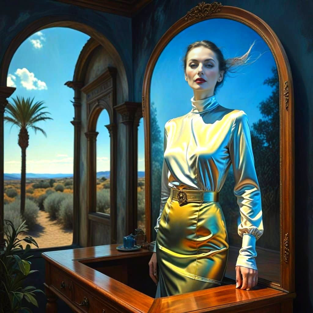 Elegant Lady in Surreal Portrait