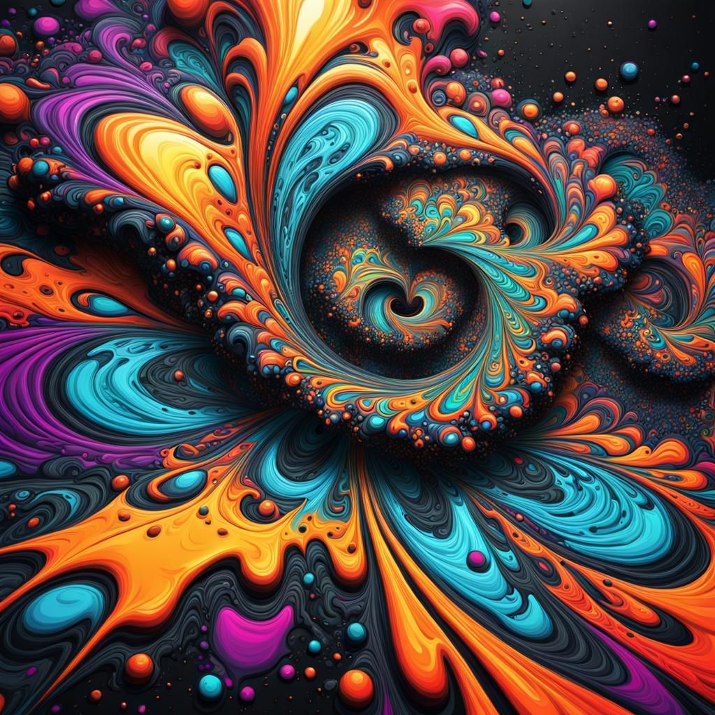 The Hippa sign, psychedelic and fractal graffiti art, splash art ...