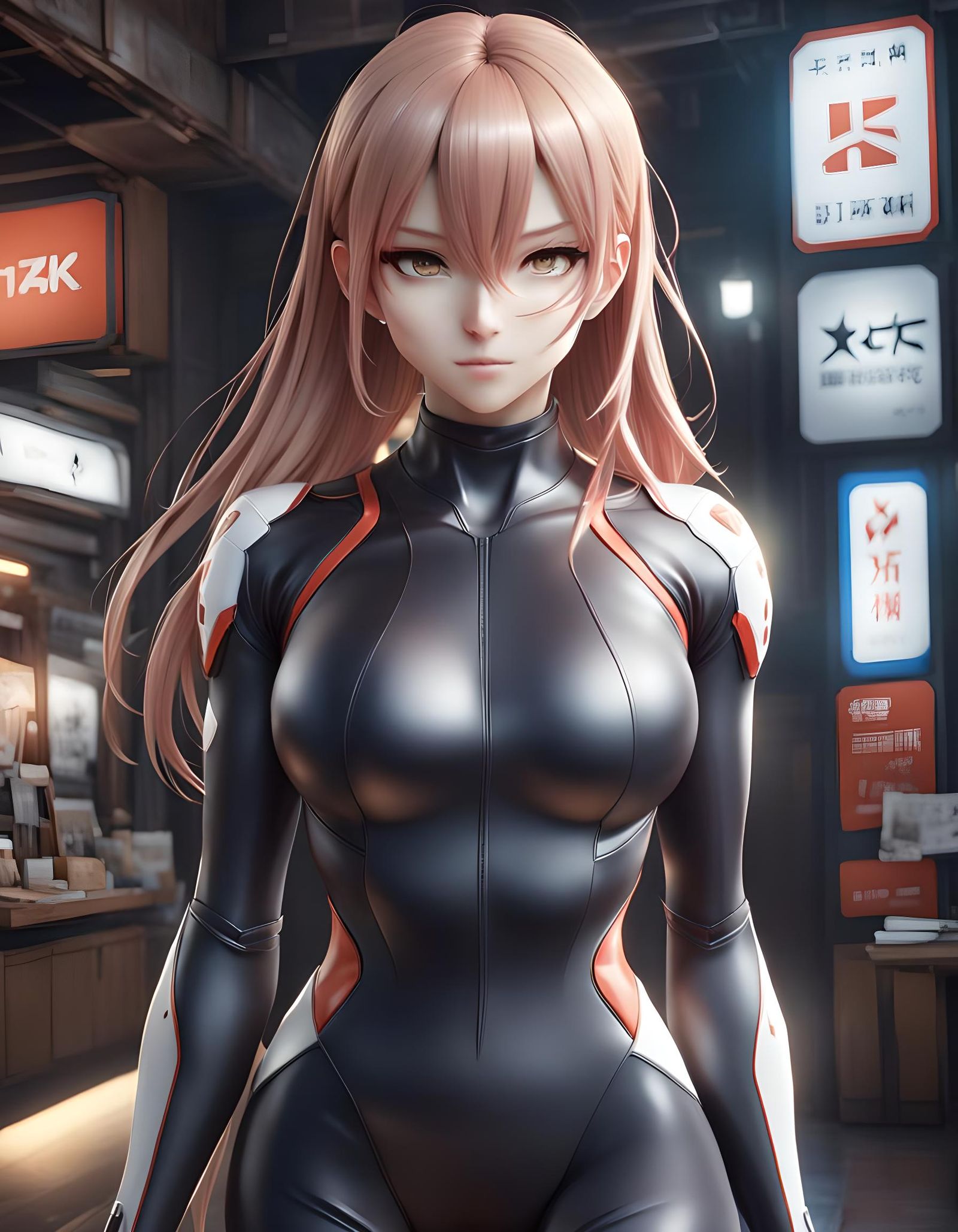 Girl in tight body suit