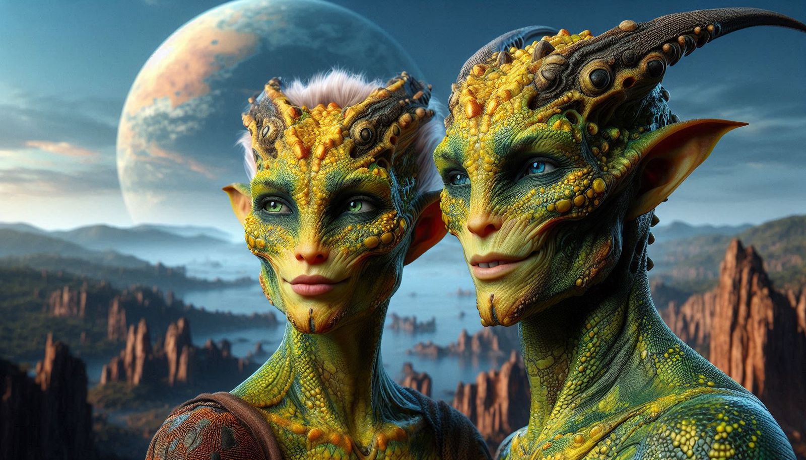 Extraterrestrial Couple (16:9)  by @Piktor