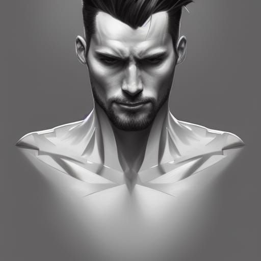 Detailed Portrait of a Handsome Man in Art Nouveau Style