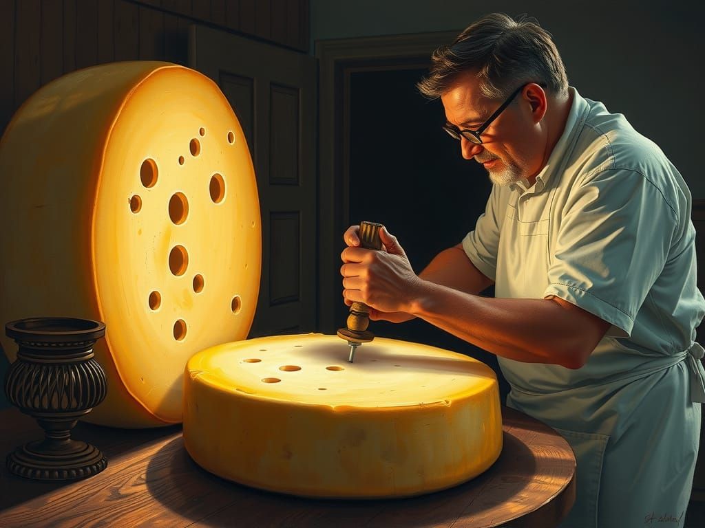 That's how the holes get in the cheese!  by @Josetta