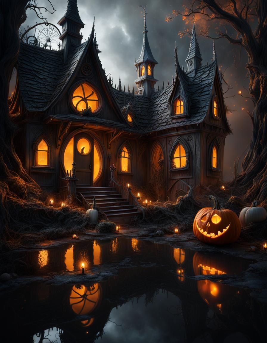 Halloween 🎃 House - AI Generated Artwork - NightCafe Creator