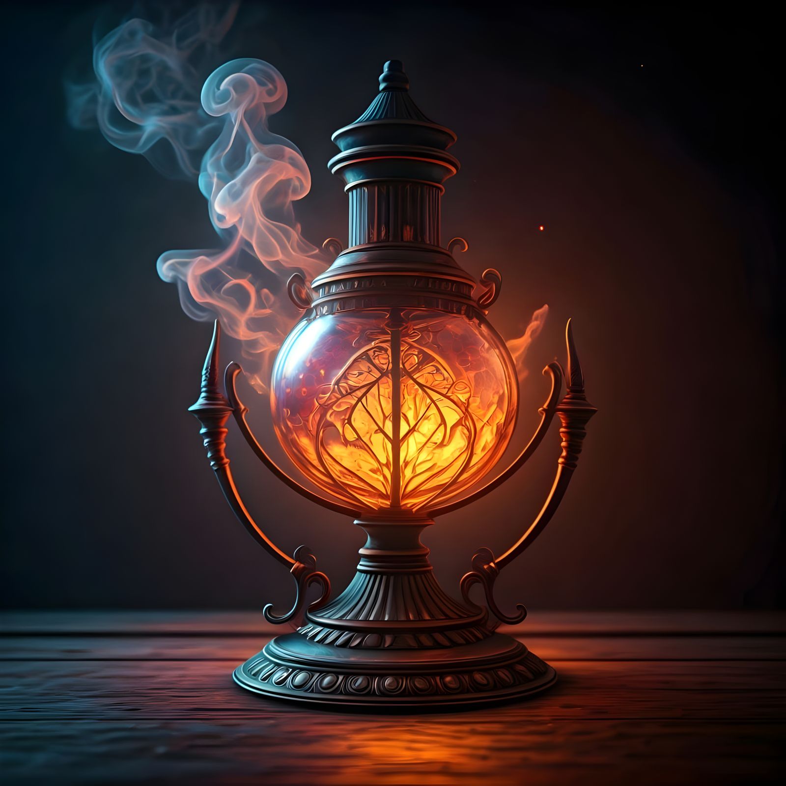 Illuminated Alchemical Lamp  by @Aldorvari