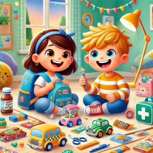 Kids playing with toys