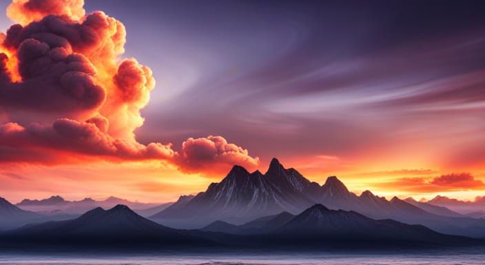 Flaming Clouds Of Volcanonouis