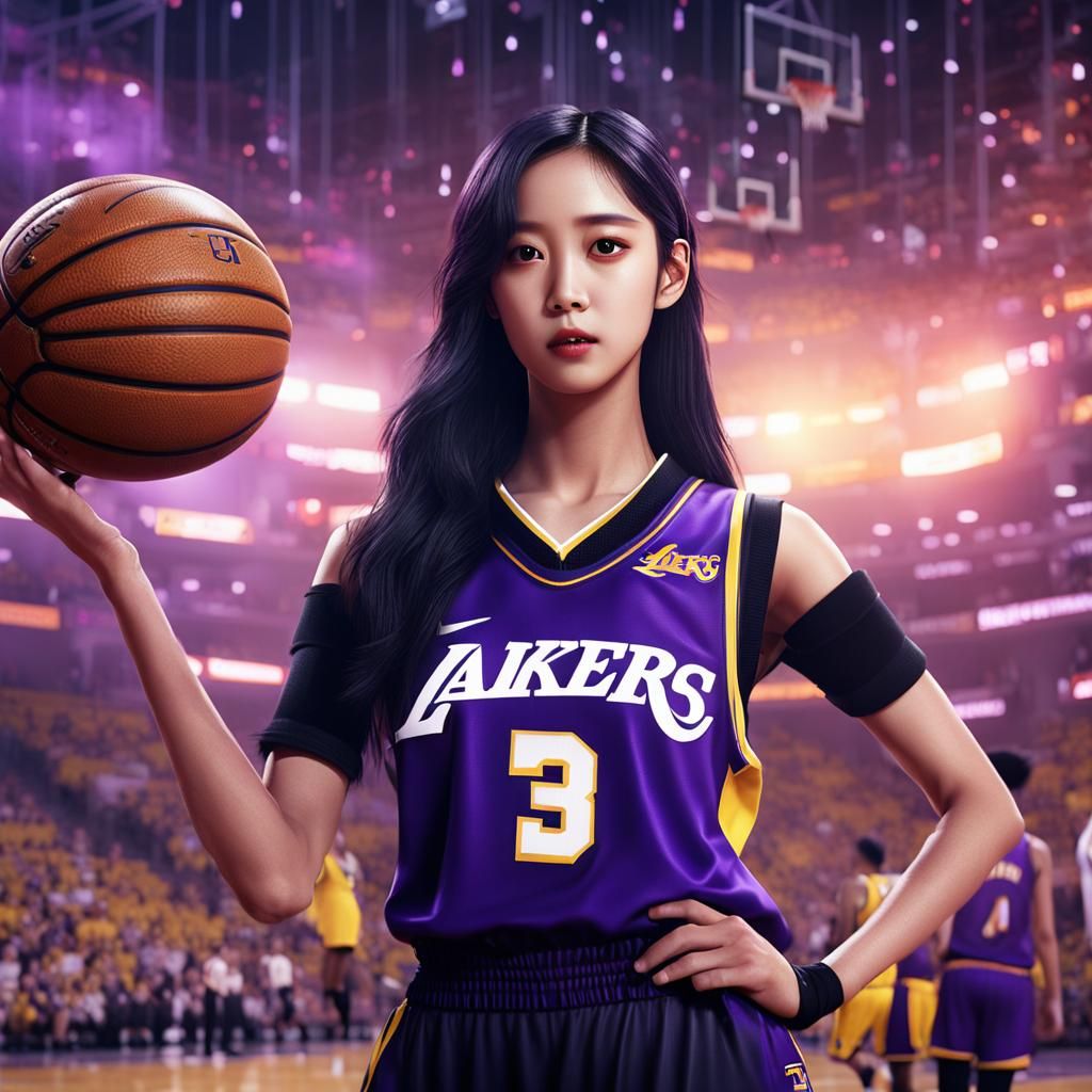 Kim Jisoo Blackpink In A Basketball Uniform Of La Laker Ai Generated Artwork Nightcafe Creator 