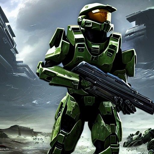 Halo master chief war torn world - AI Generated Artwork - NightCafe Creator