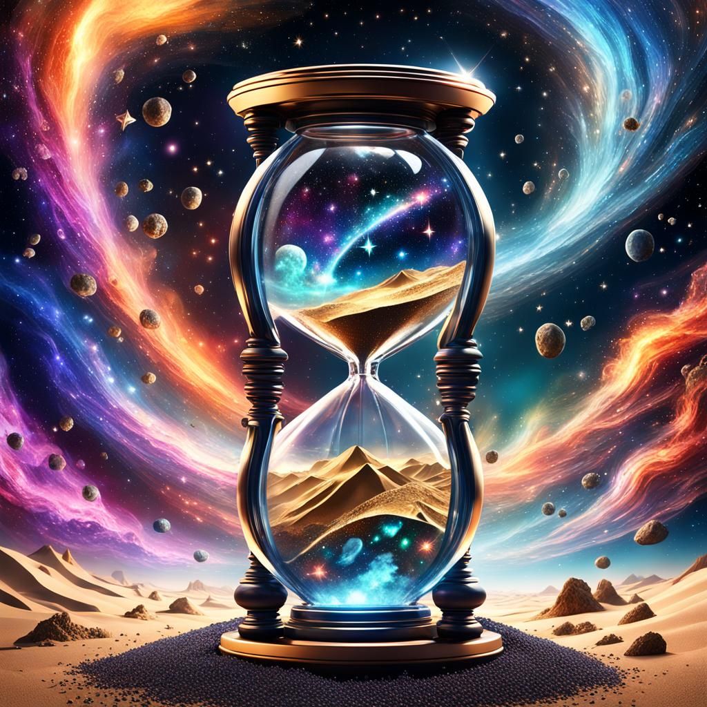 Cosmic Hourglass: An abstract concept of time.  by @Phantazia