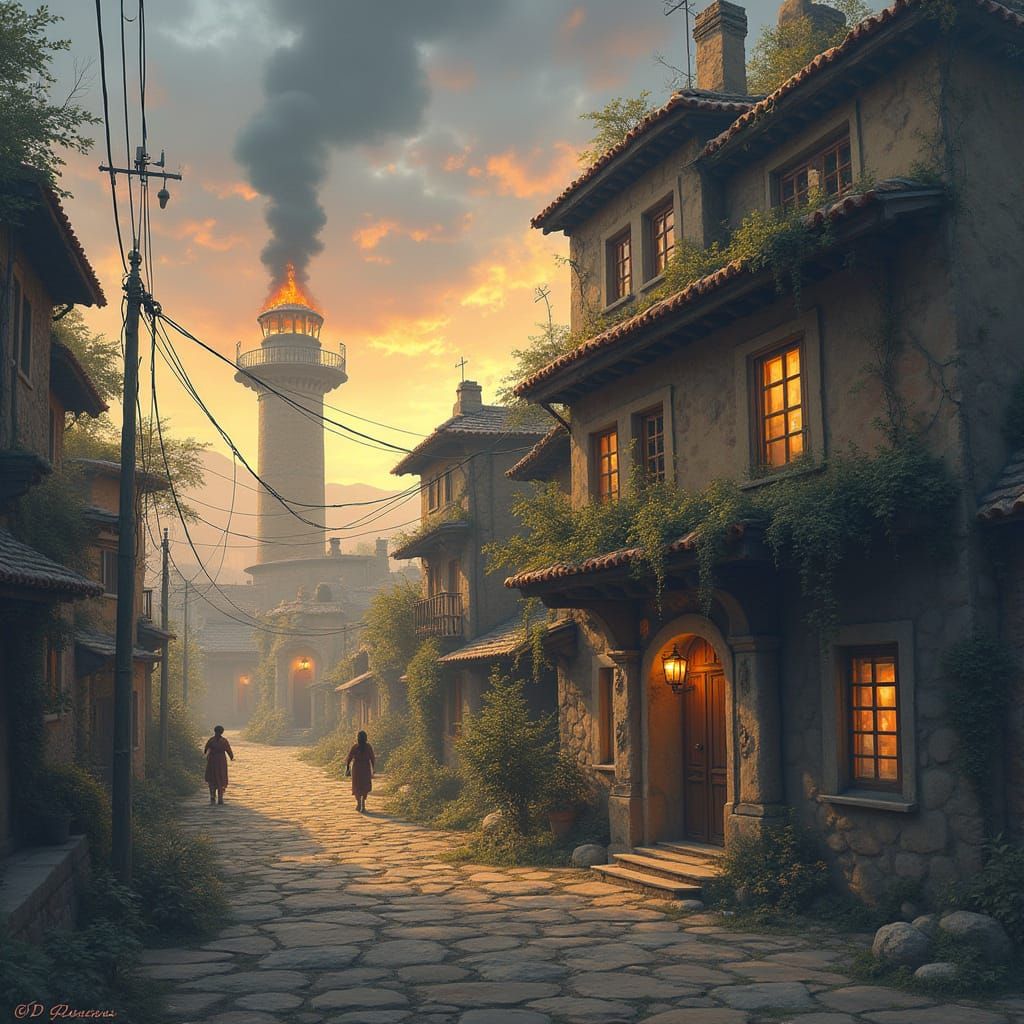 Brothers in Forest with Roses, Classical Style