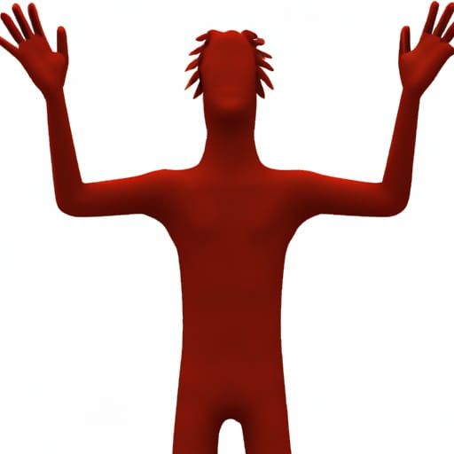 red man no face he has so many teeth on his face long arms 3...