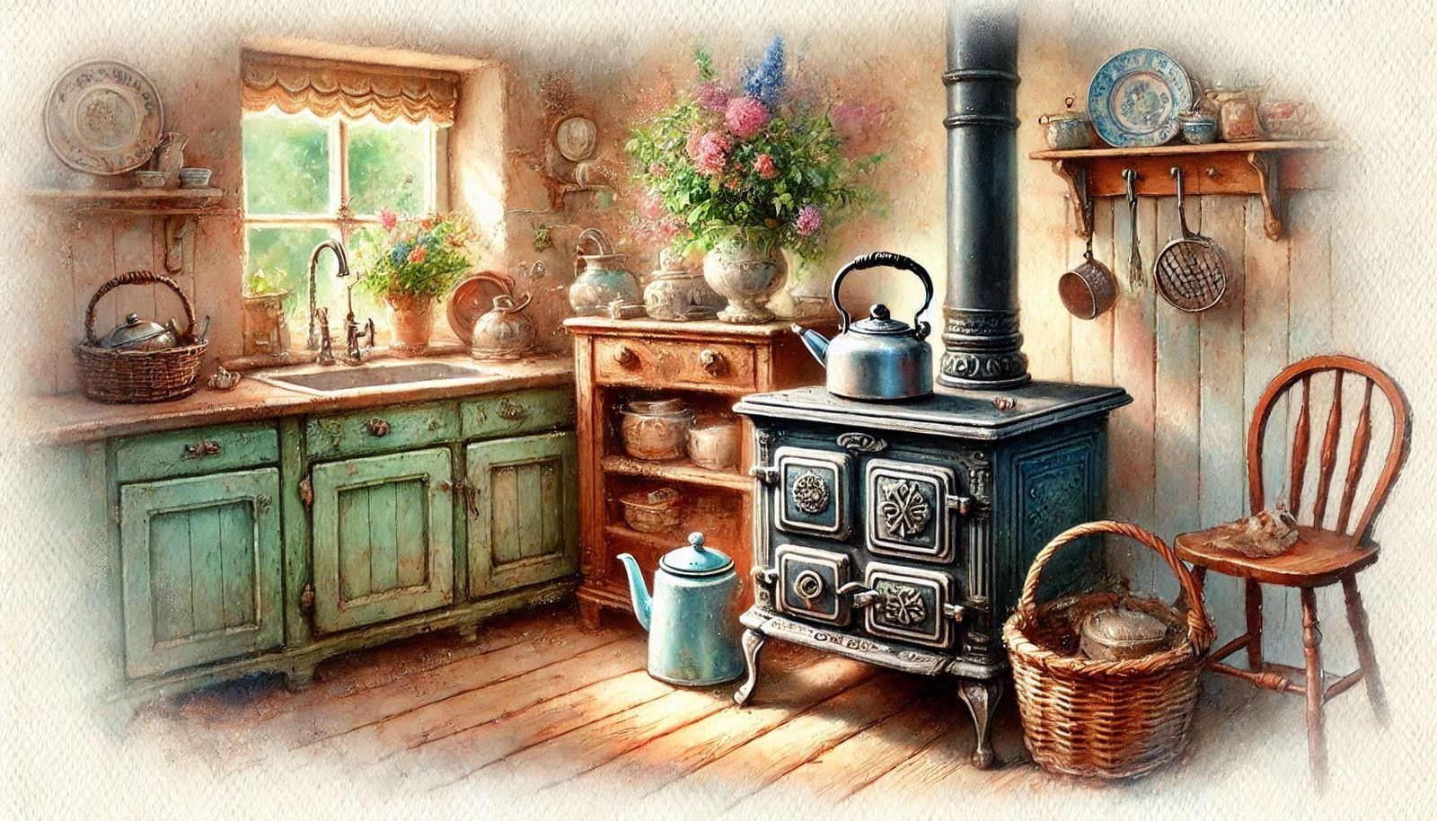 Trusted old iron servant in Grandma's kitchen